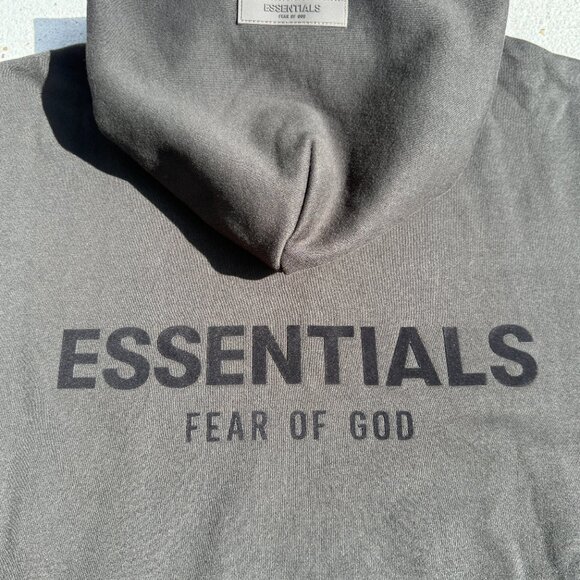 Fear of God Essentials Hoodie Black Stretch Limo Size XL - Picture 13 of 16
